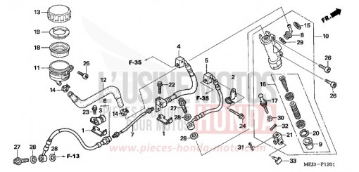 MAITRE-CYLINDRE FREIN AR. (CB1300A/SA) CB1300SA5 de 2005